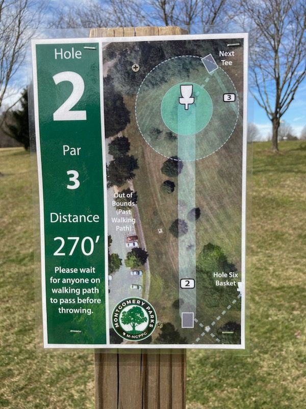 Hole 2 tee sign
