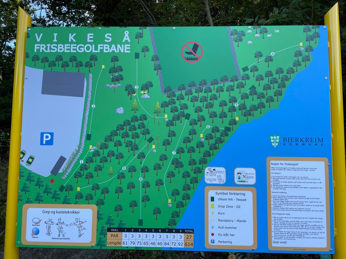 Oversiktskart på parkeringsplassen