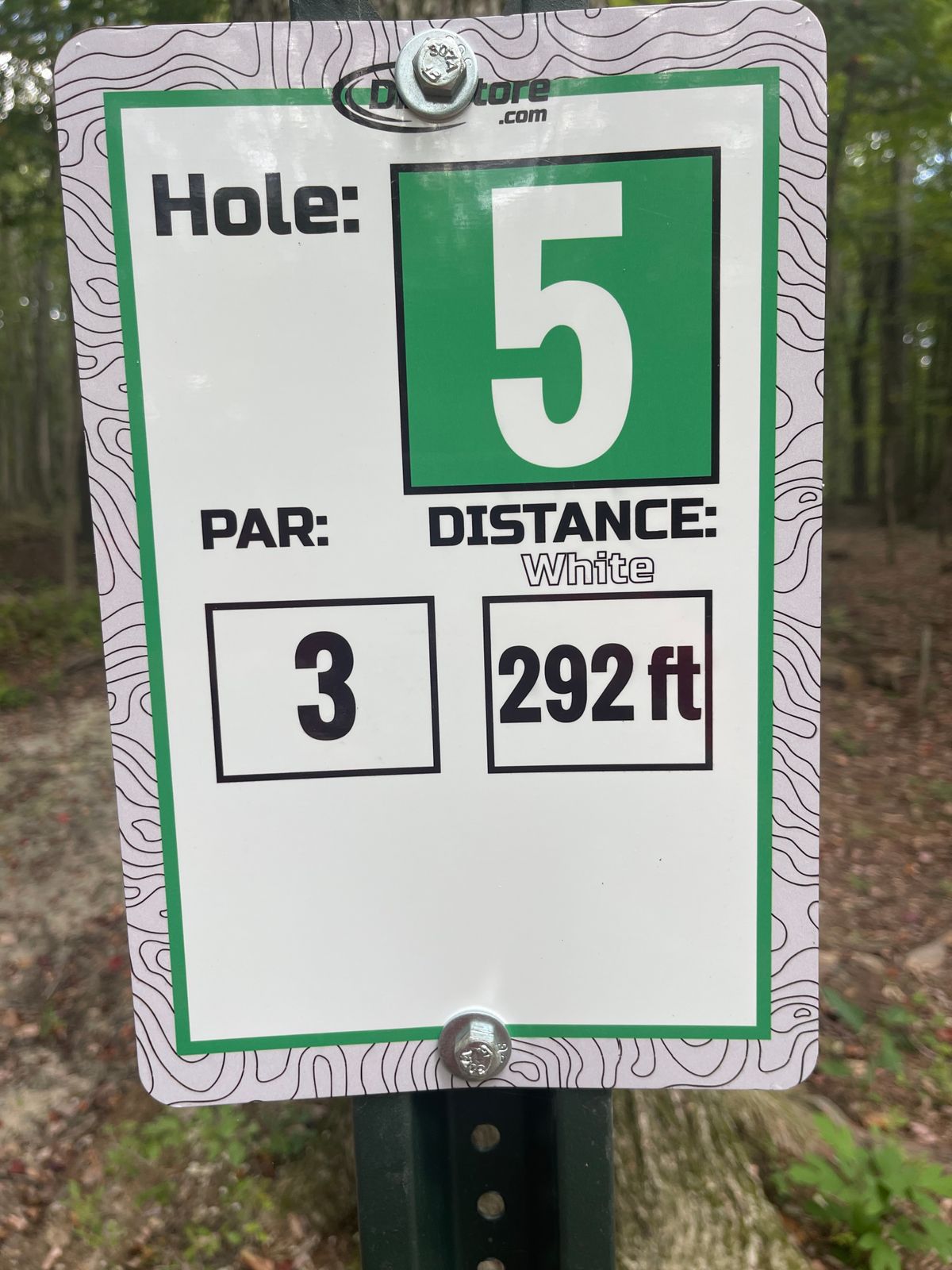 Long walk from 4 to 5. Follow farm road. Tight hyzer line to pin- need skip action.