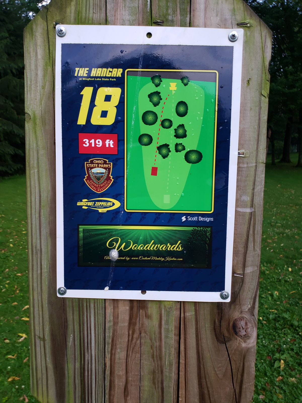 Hole 18 short sign