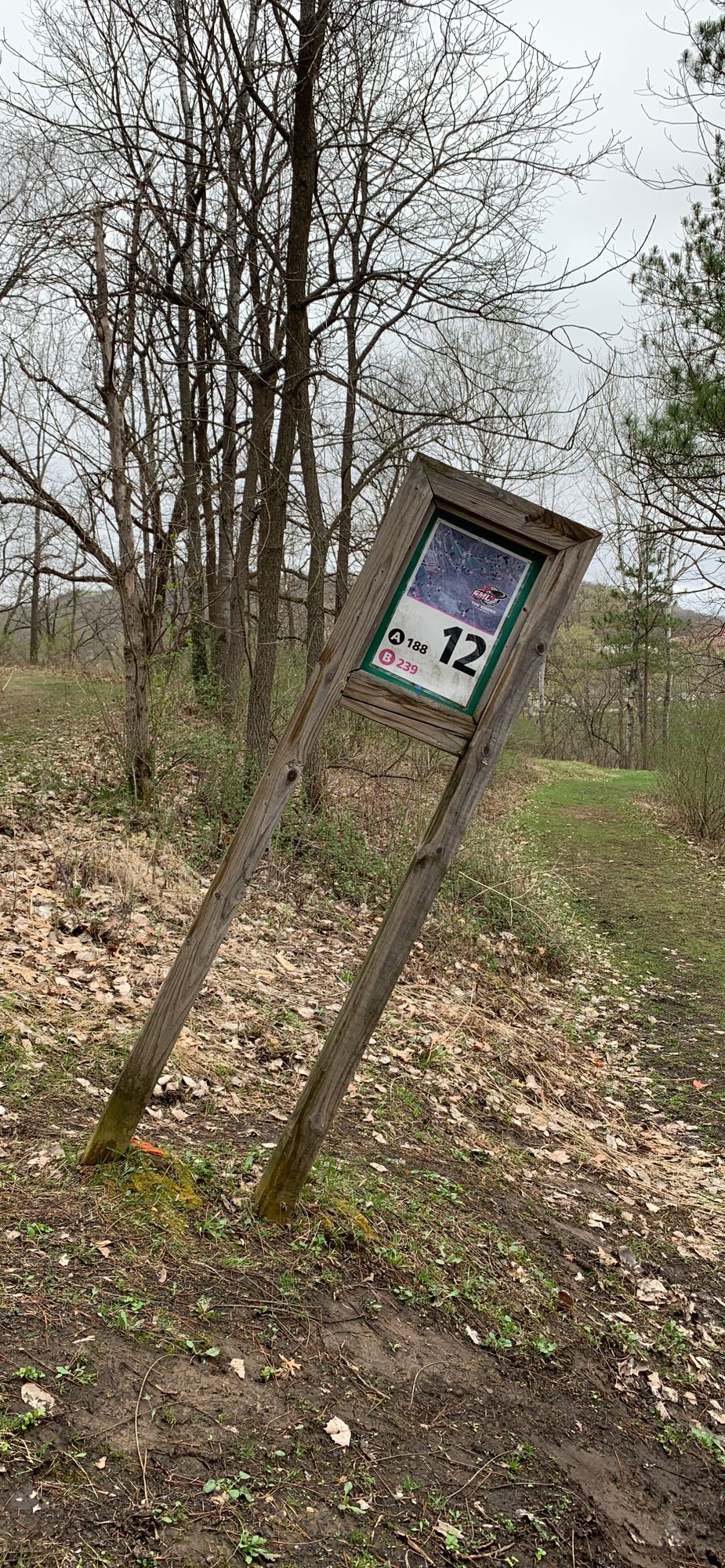 12 tee sign is a bit tipsy.