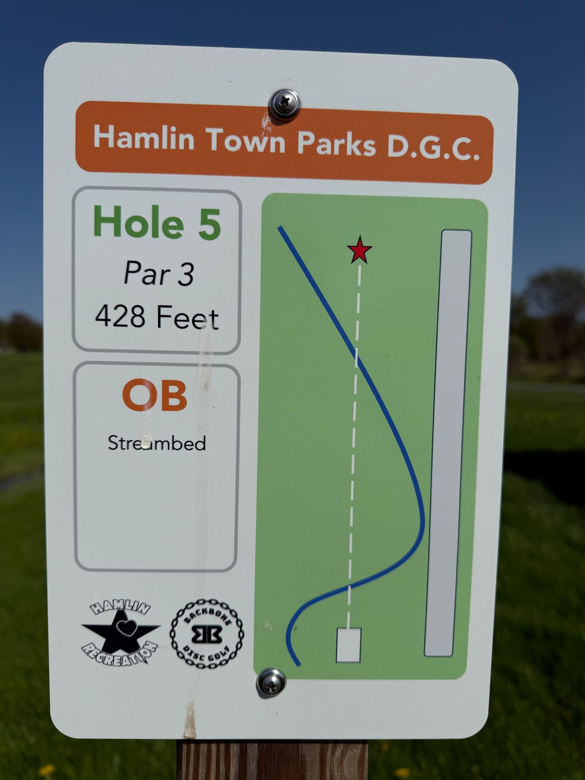 Hole 5 Tee Sign