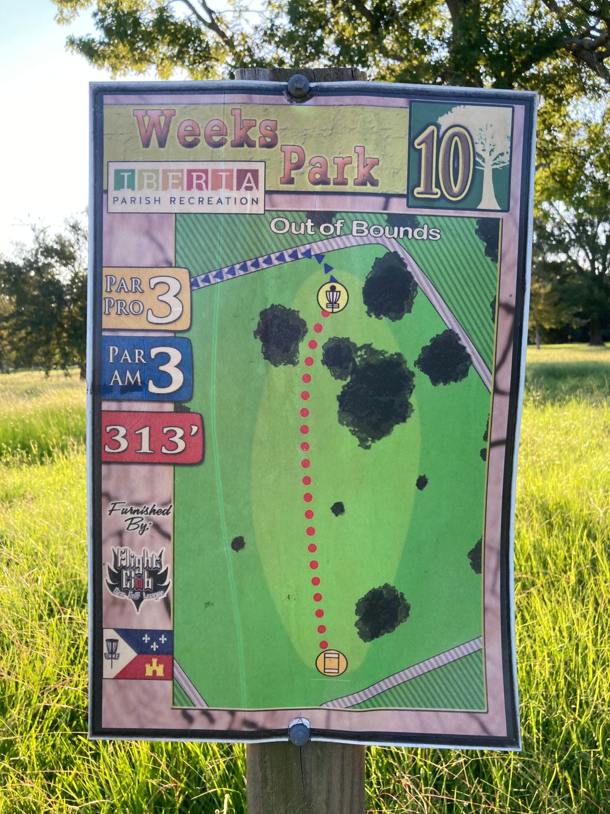 Hole 10 Tee Sign