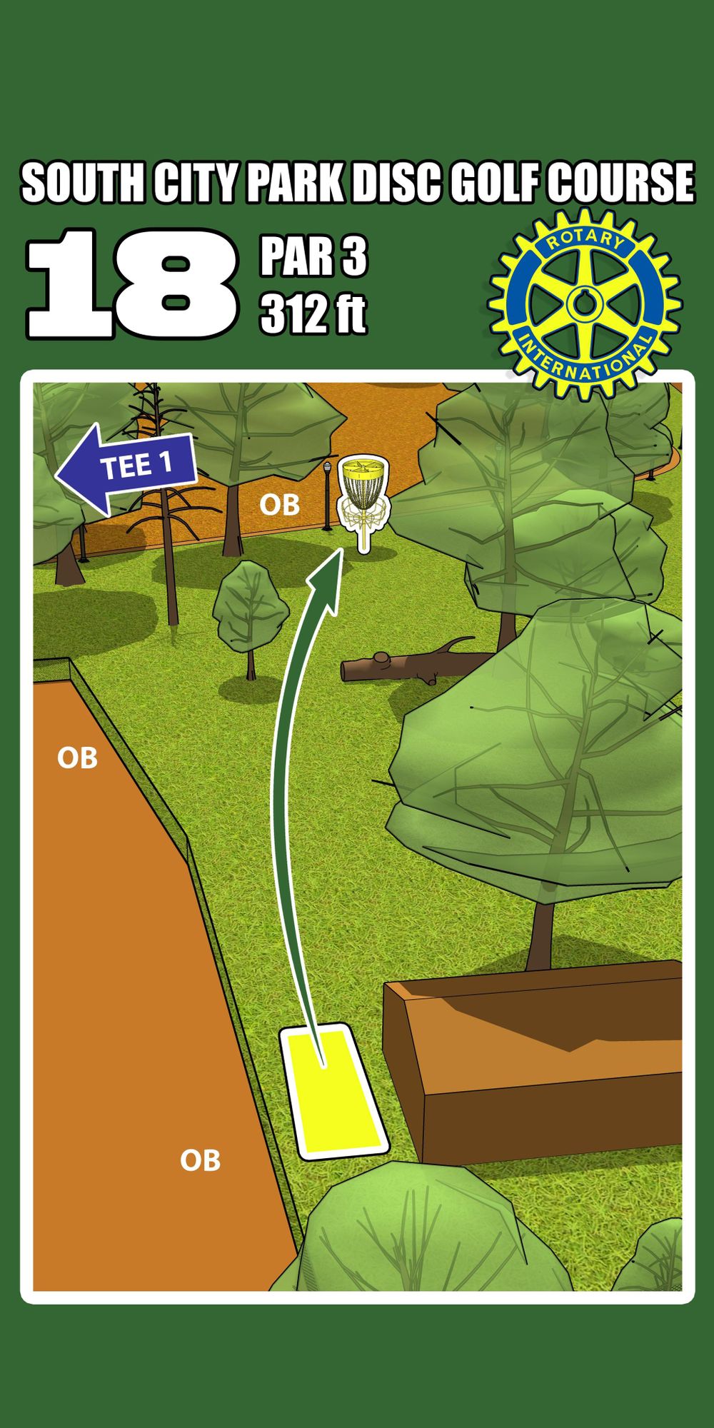 Hole 18 Tee Sign