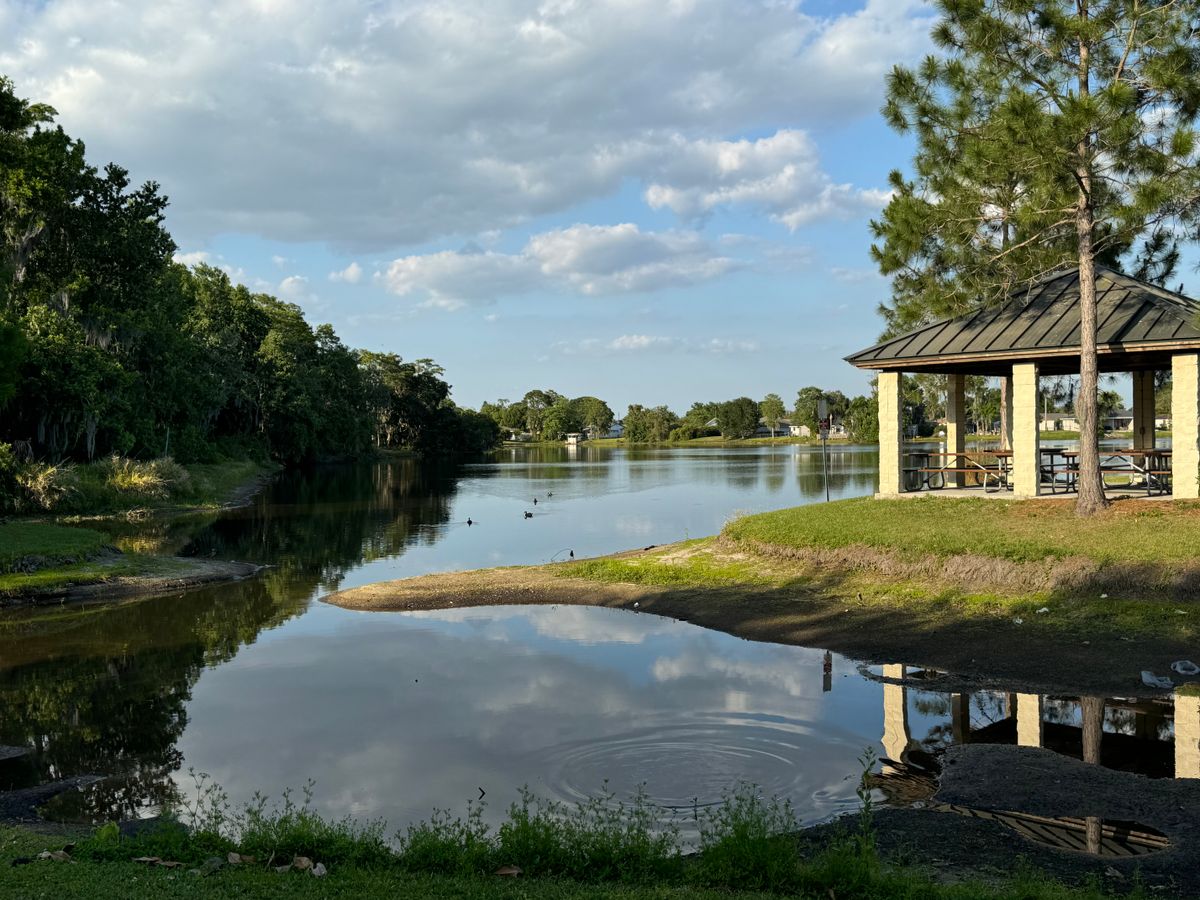 Lake before hole 1.