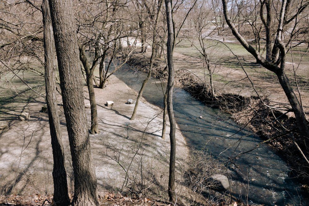 Hole 4. Looking down from hole 2's long tee.