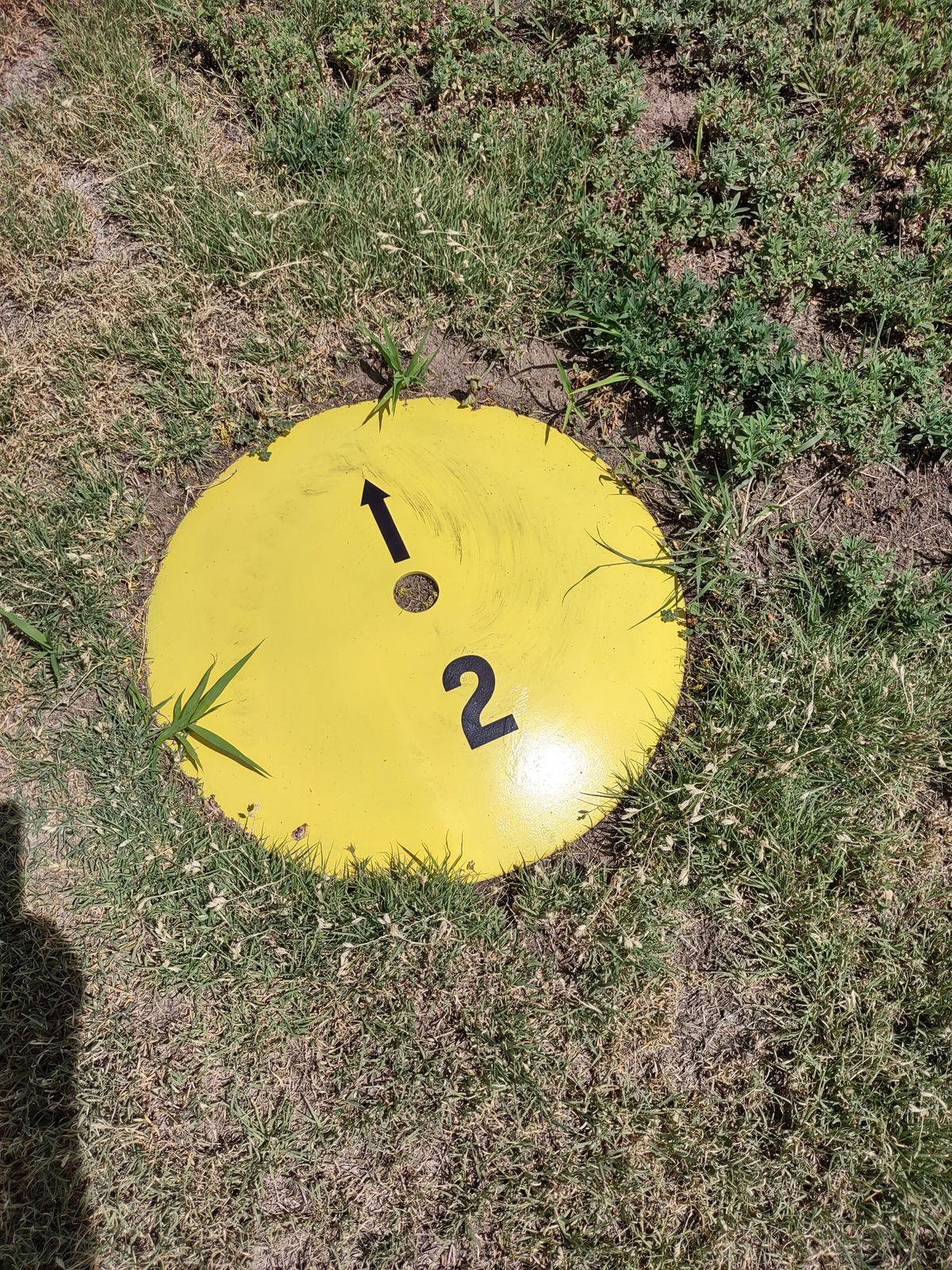 These are the tee markers for the course.  The wind can blow big here in the valley - so it's easier to mark the tees on the ground.