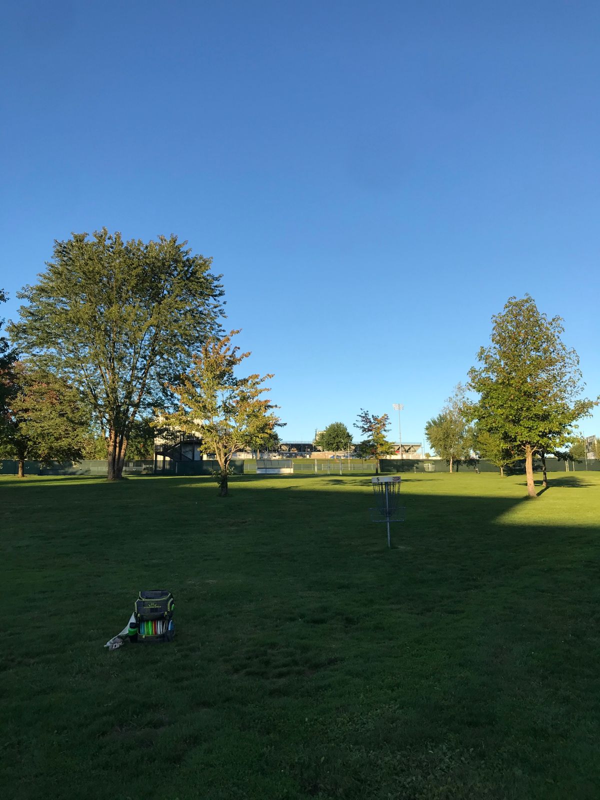 Reverse view from behind Hole 5 A pin.