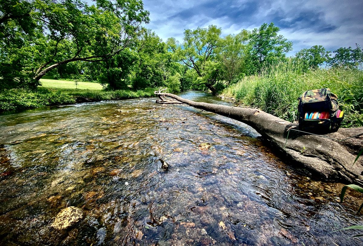 Along the creek - hole #10 (basket left side of photo)