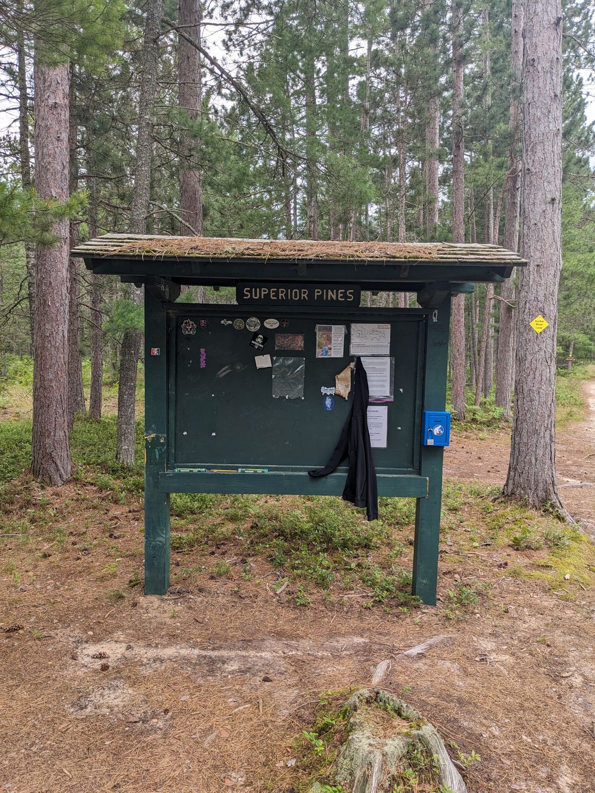 the sign coming in, (anyone missing a jacket?)