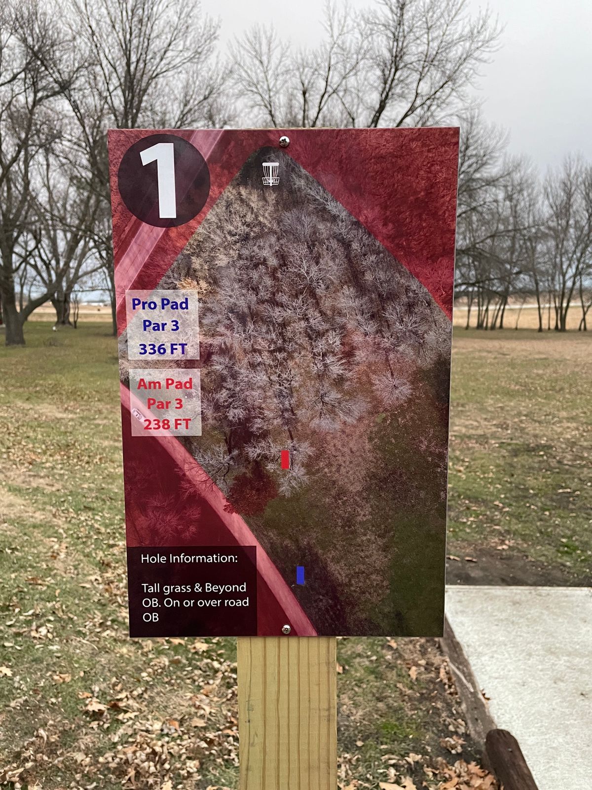 Hole 1 tee sign