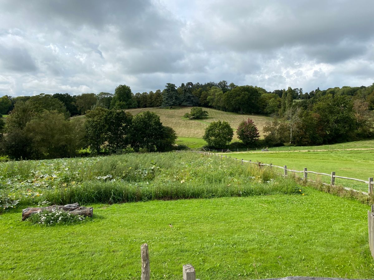 Looking out at Hillside from the car park, holes 4 - 12 in view