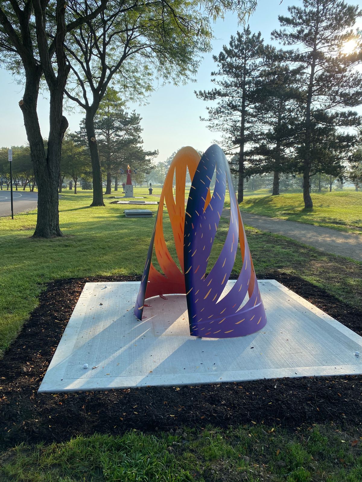 Enjoying the artwork the park recently added.