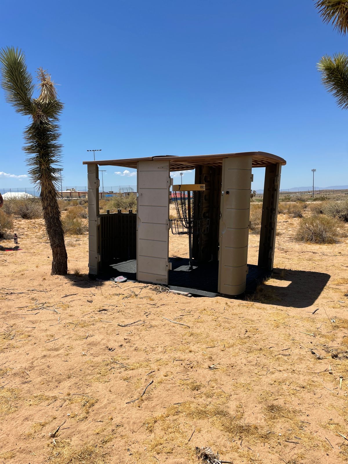 Some creative (and shade-providing) obstacles on this course.
