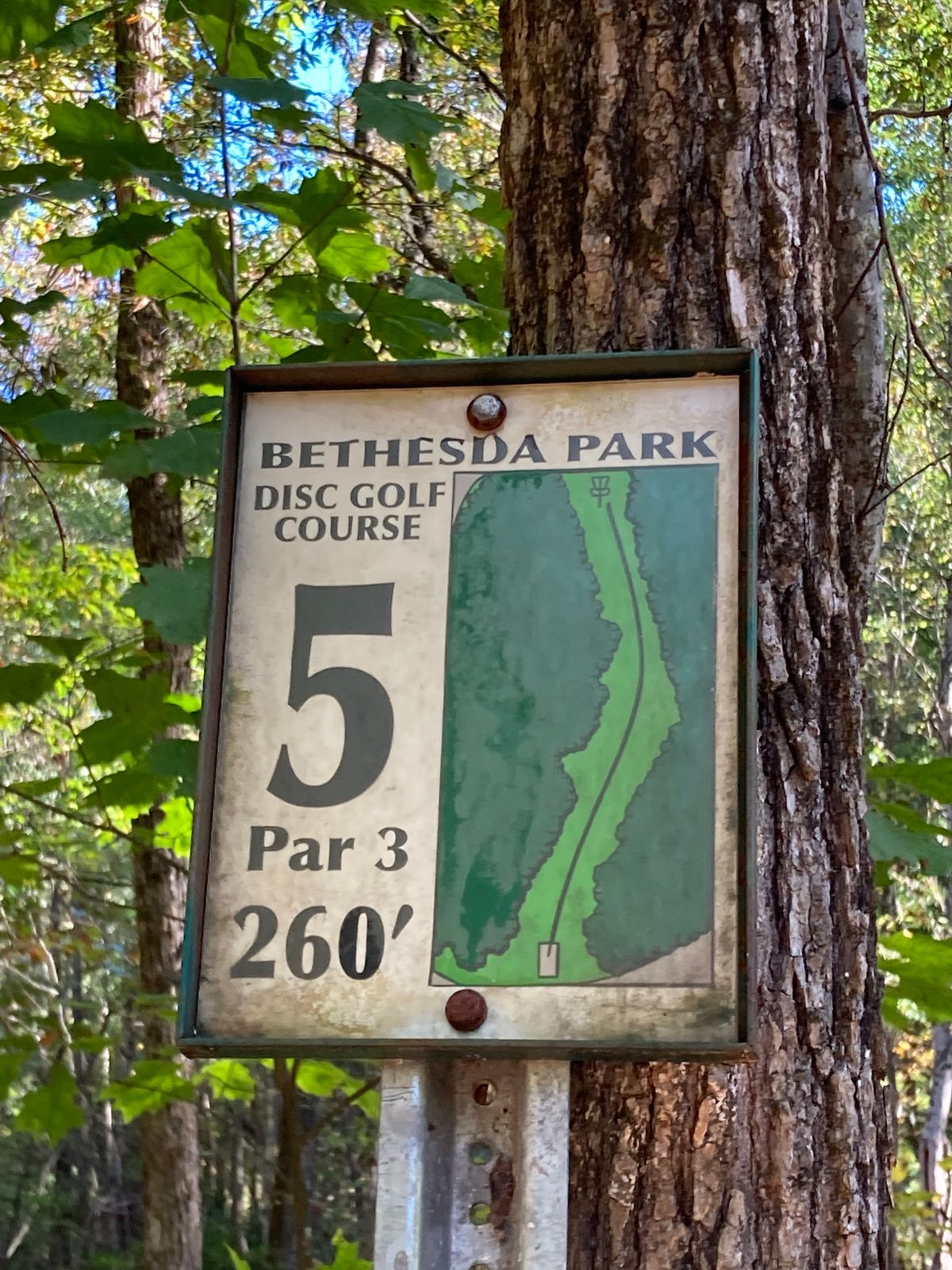 Signage for hole 5