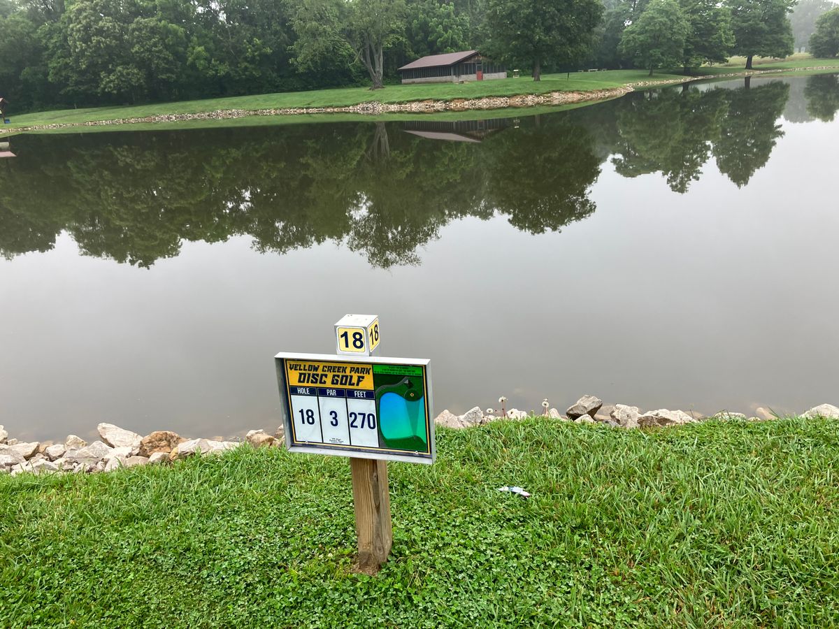 Hole 18 tee sign.
