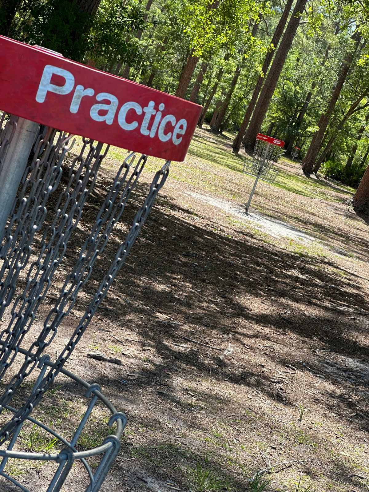 Practice basket facing hole 15’s basket
