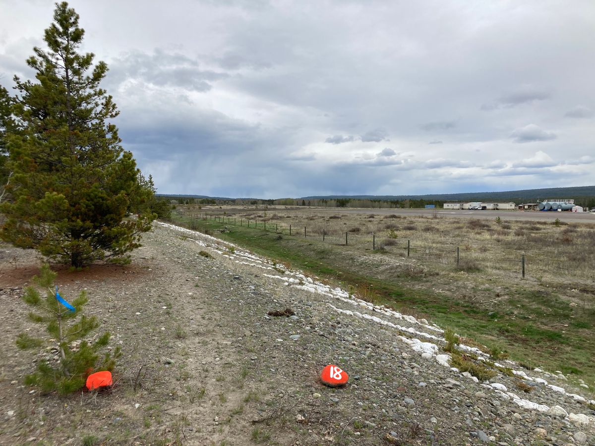 “The Puntzi Shot” - the signature hole of the Puntzi Airtanker Base disc golf course 🤩