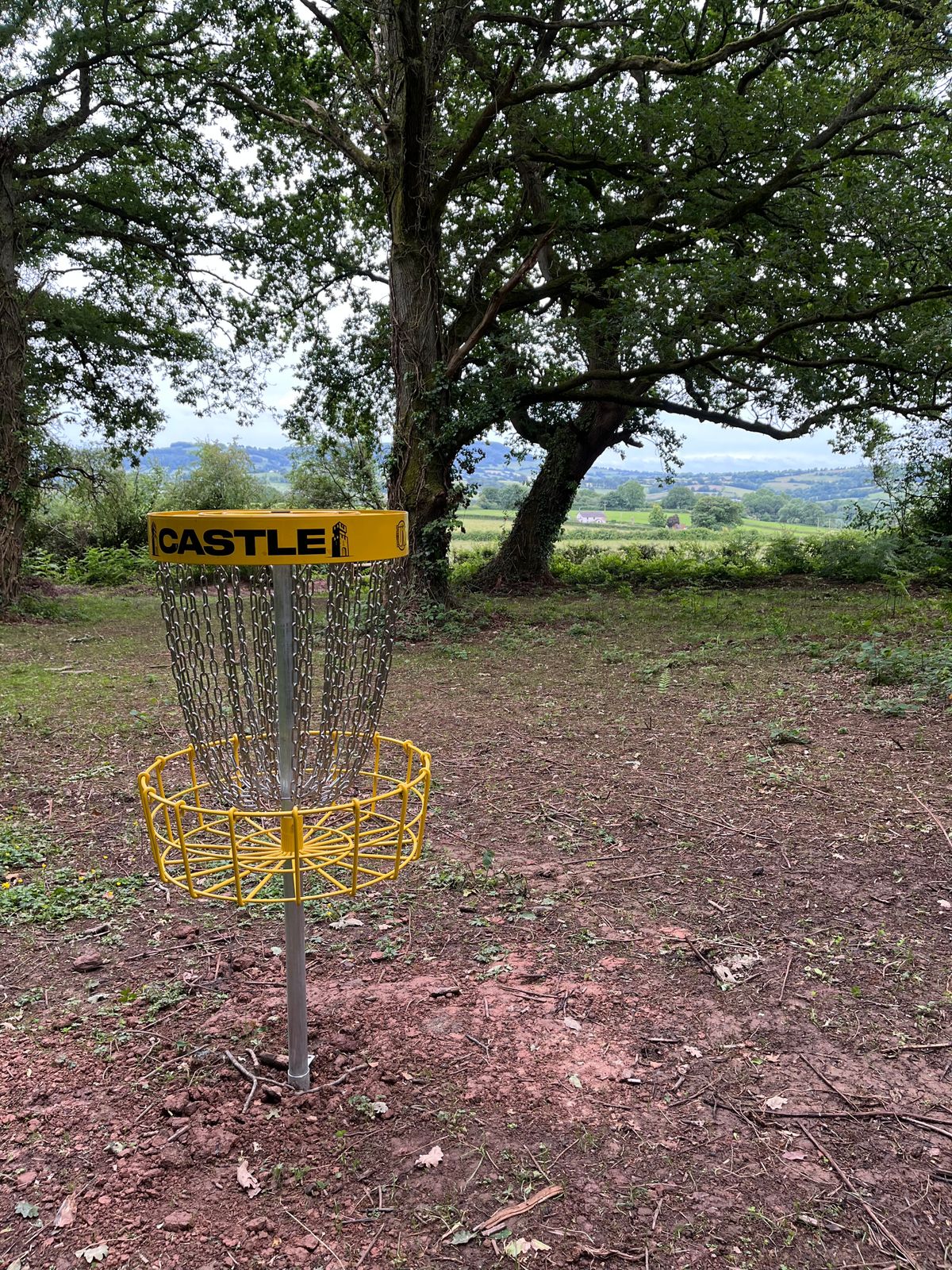 Hole 17 basket looking back to tee