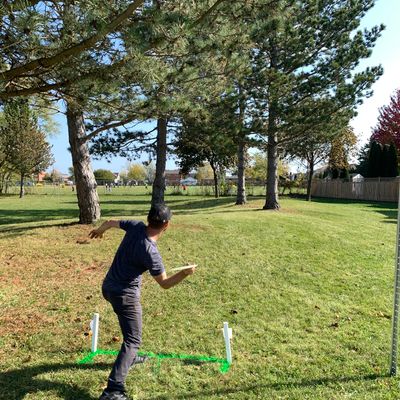 Hole 4 at the Beaudoin Aceplace, Scott White, co-designer of this Aceplace.