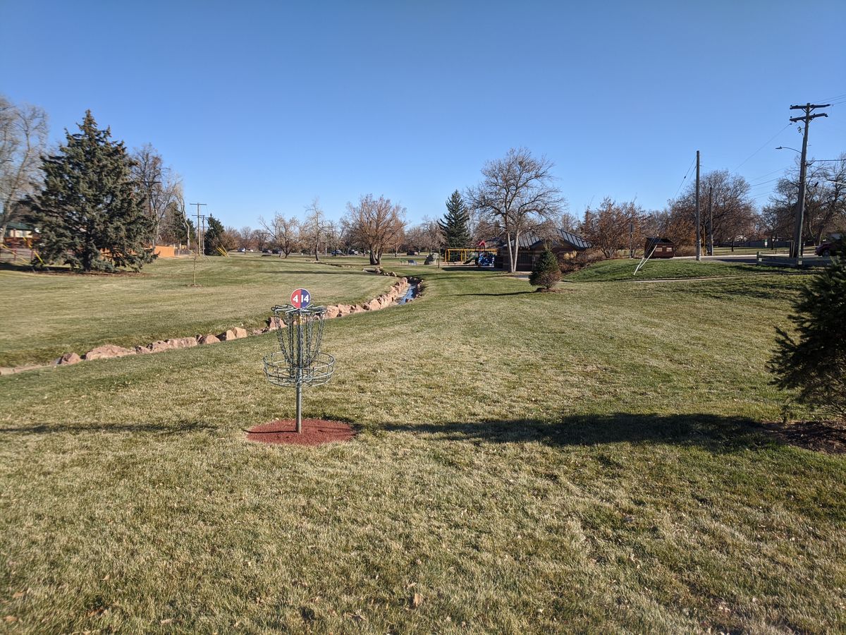 Hole 4 and 14, furthest basket towards the east of the park.