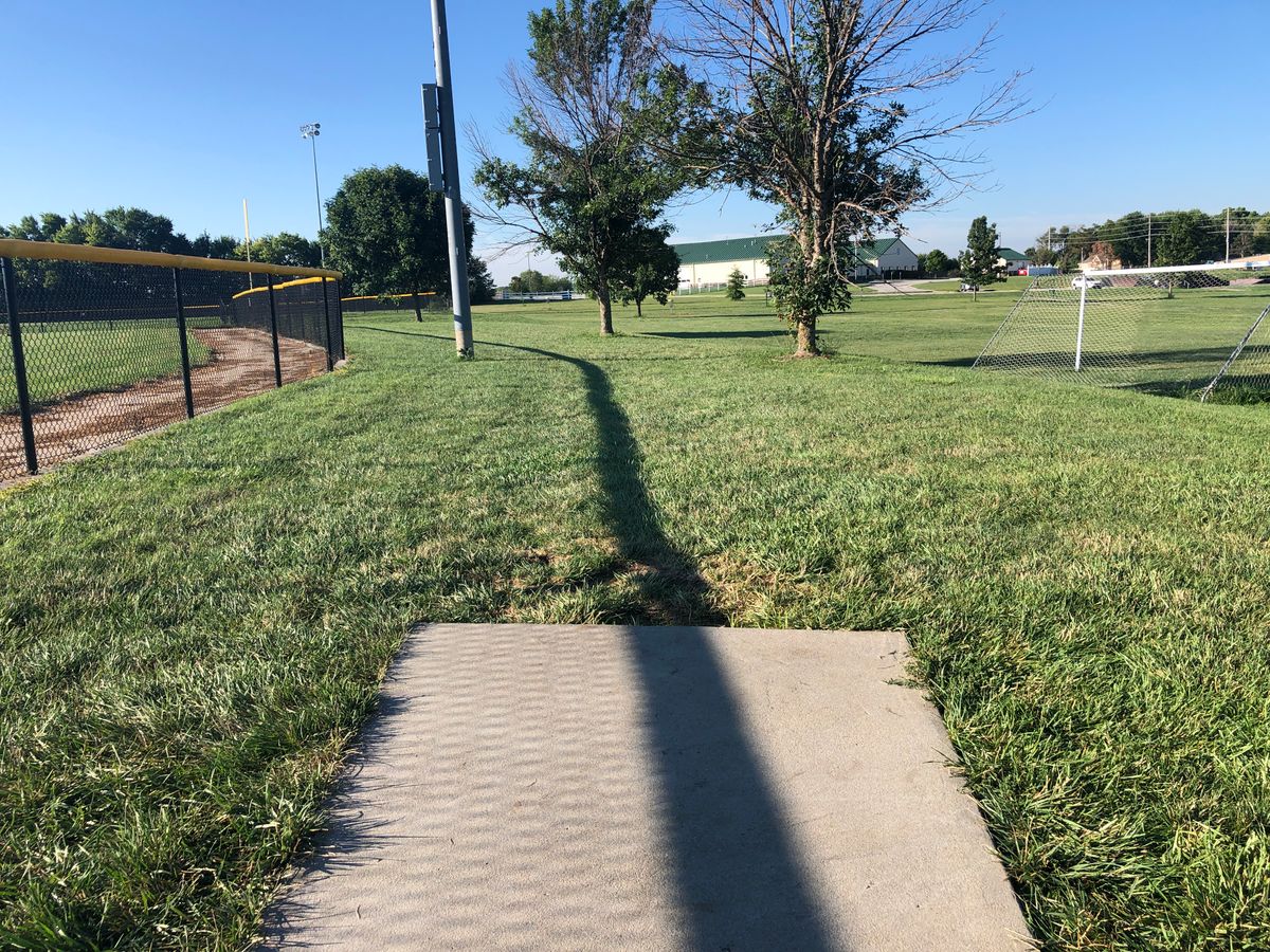 Hole 9 from the tee pad.