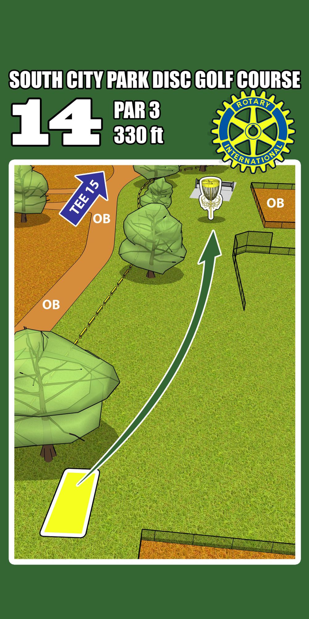 Hole 14 Tee Sign