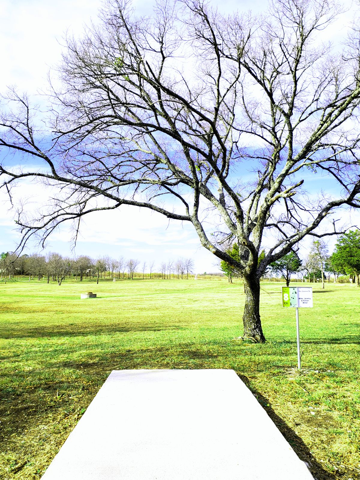#8 Amateur. 218 ft Par 3 uphill. Plays closer to 240ft.  Ace run