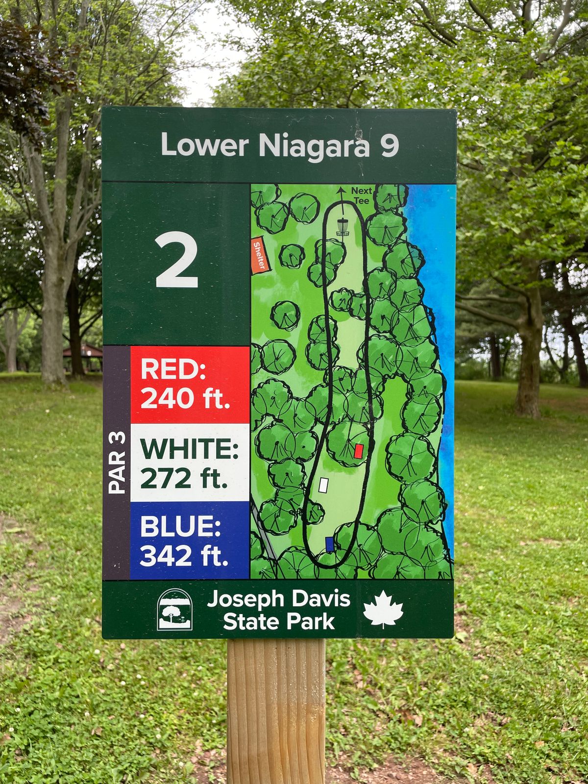 Hole 2 tee sign