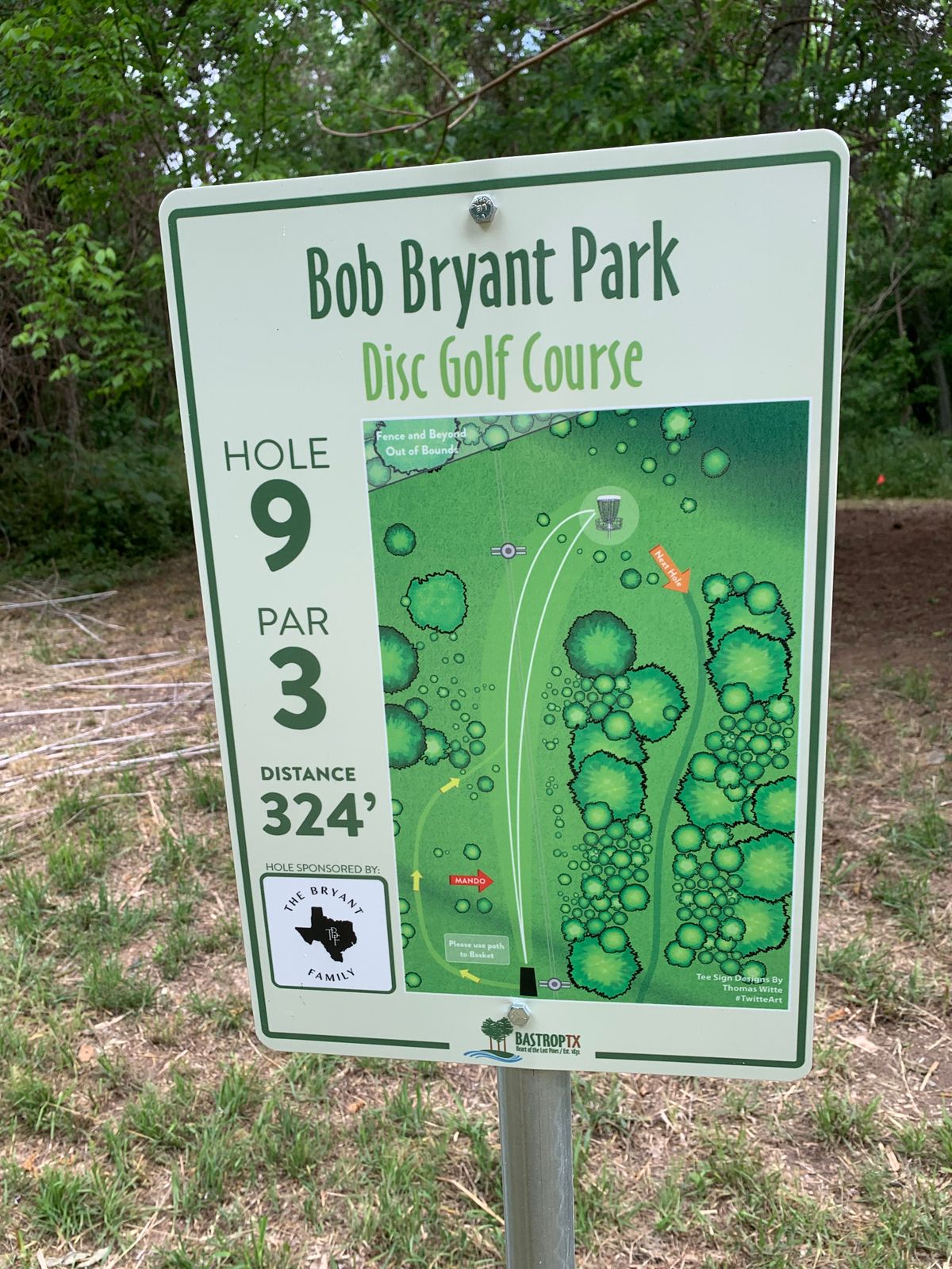Hole 9 sign