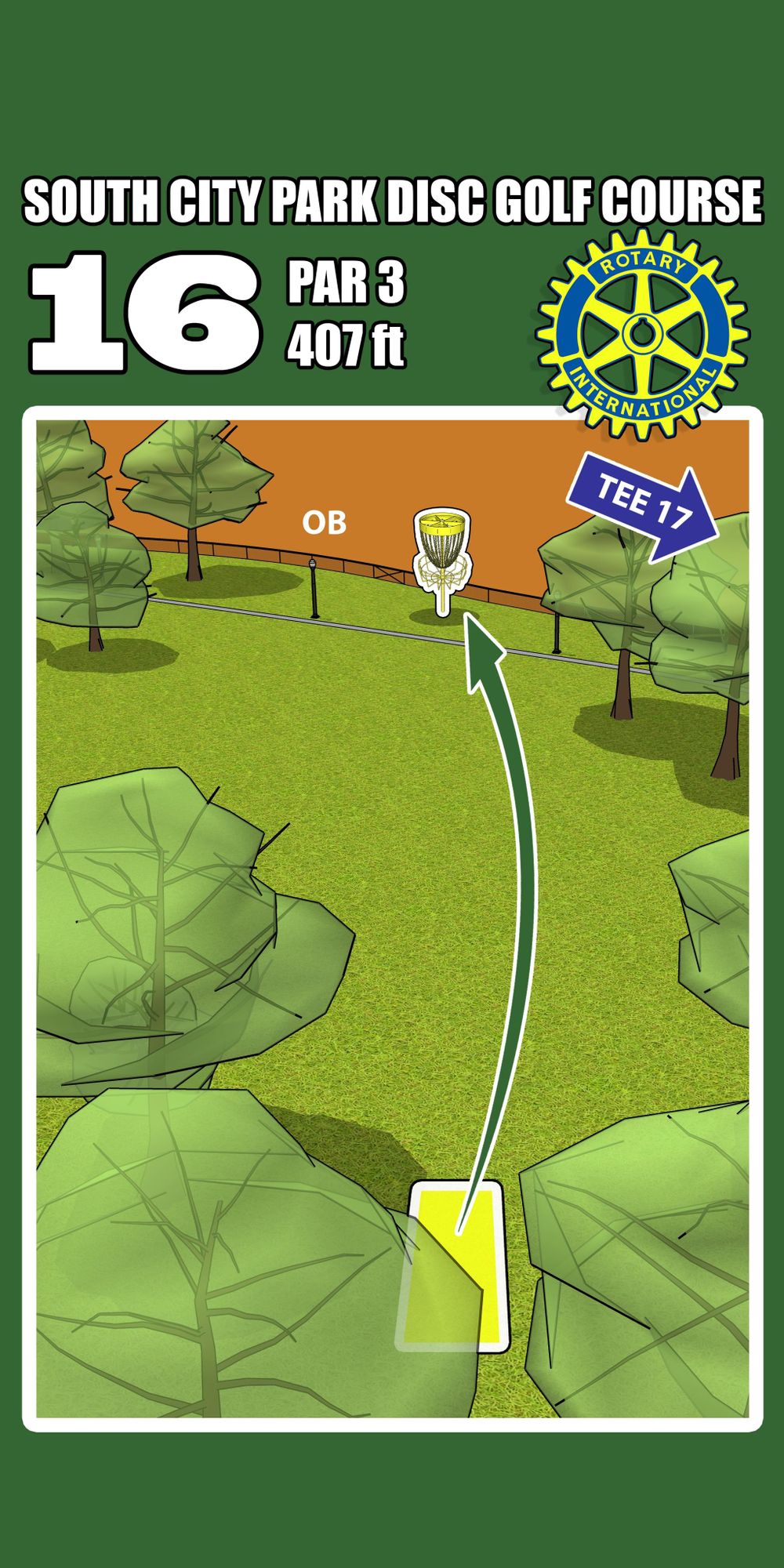 Hole 16 Tee Sign