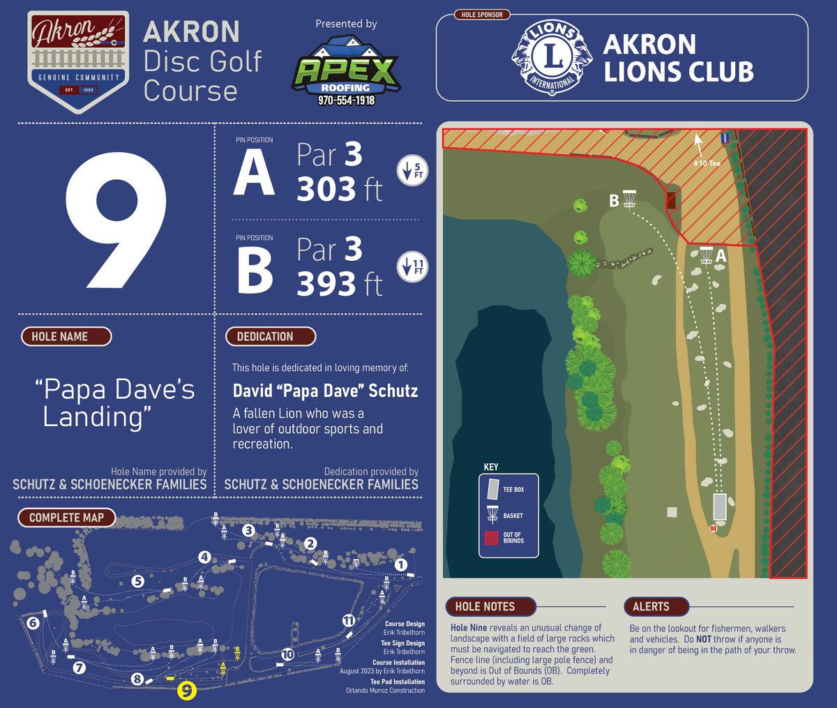 Hole 9 Tee Sign