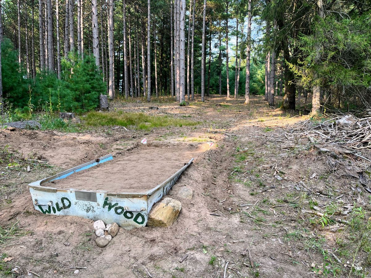 Tee pad created out of Repurposed camp boat
