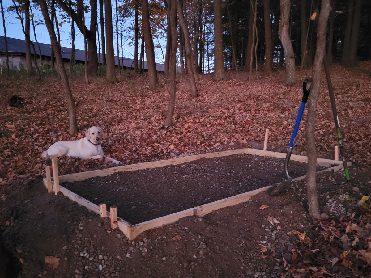 Hole 10, that's Thor helping install cement tees.