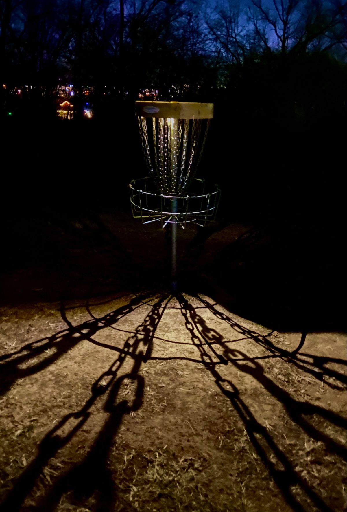 Hole 9’s basket during Glow “Schroeder Tuesday’s” Singles league.