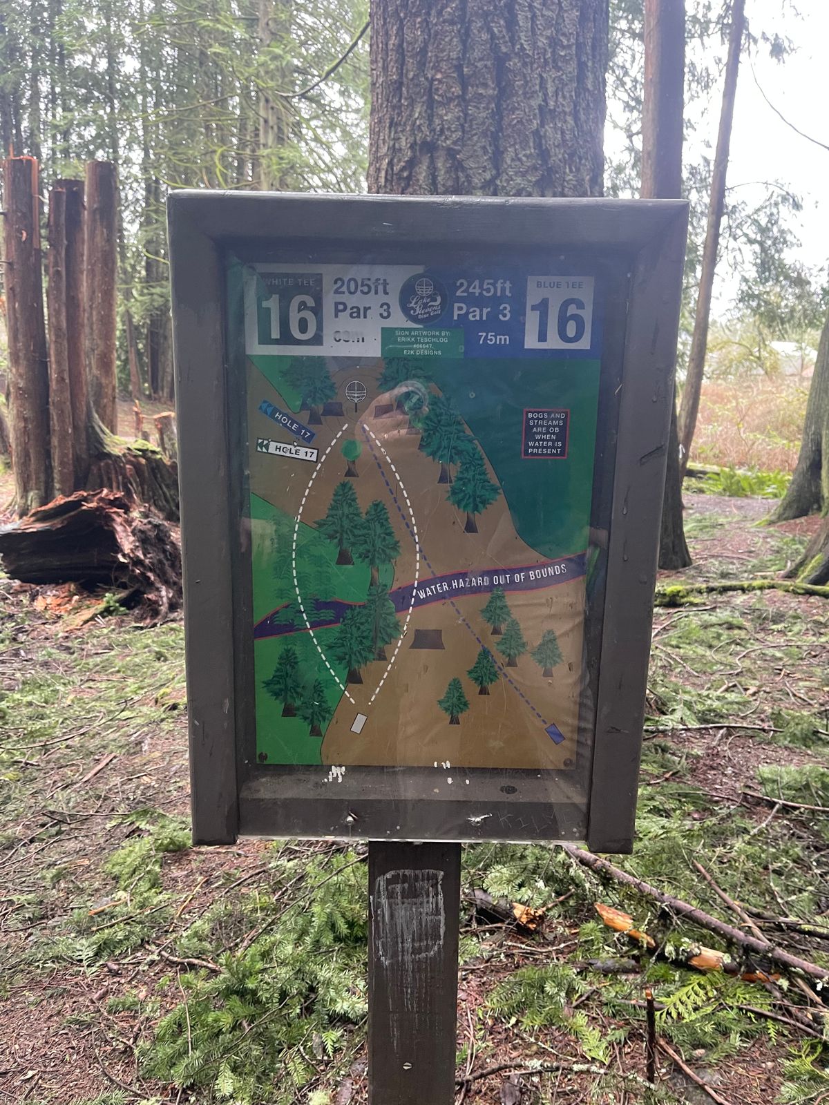 Hole 16 sign
