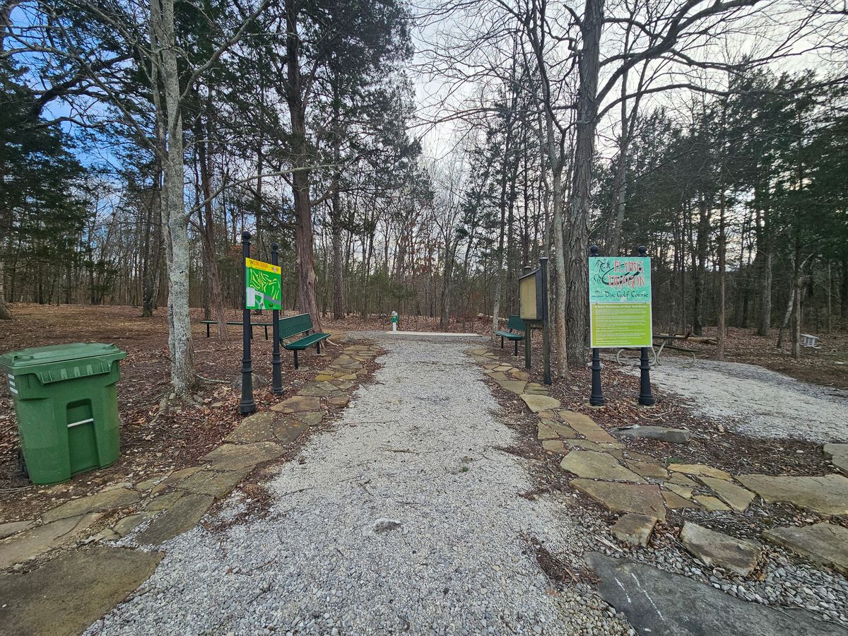 entrance to the course at hole 1 teepad