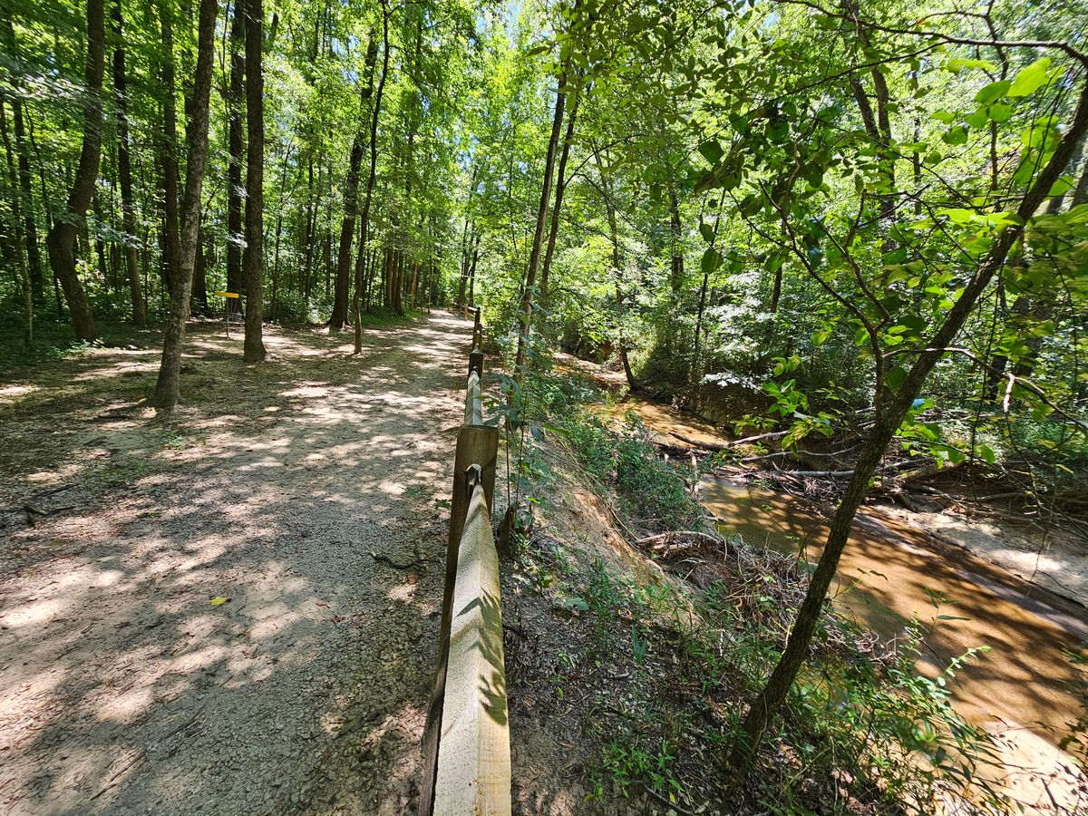 Hole 5's fairway drops off on the right side