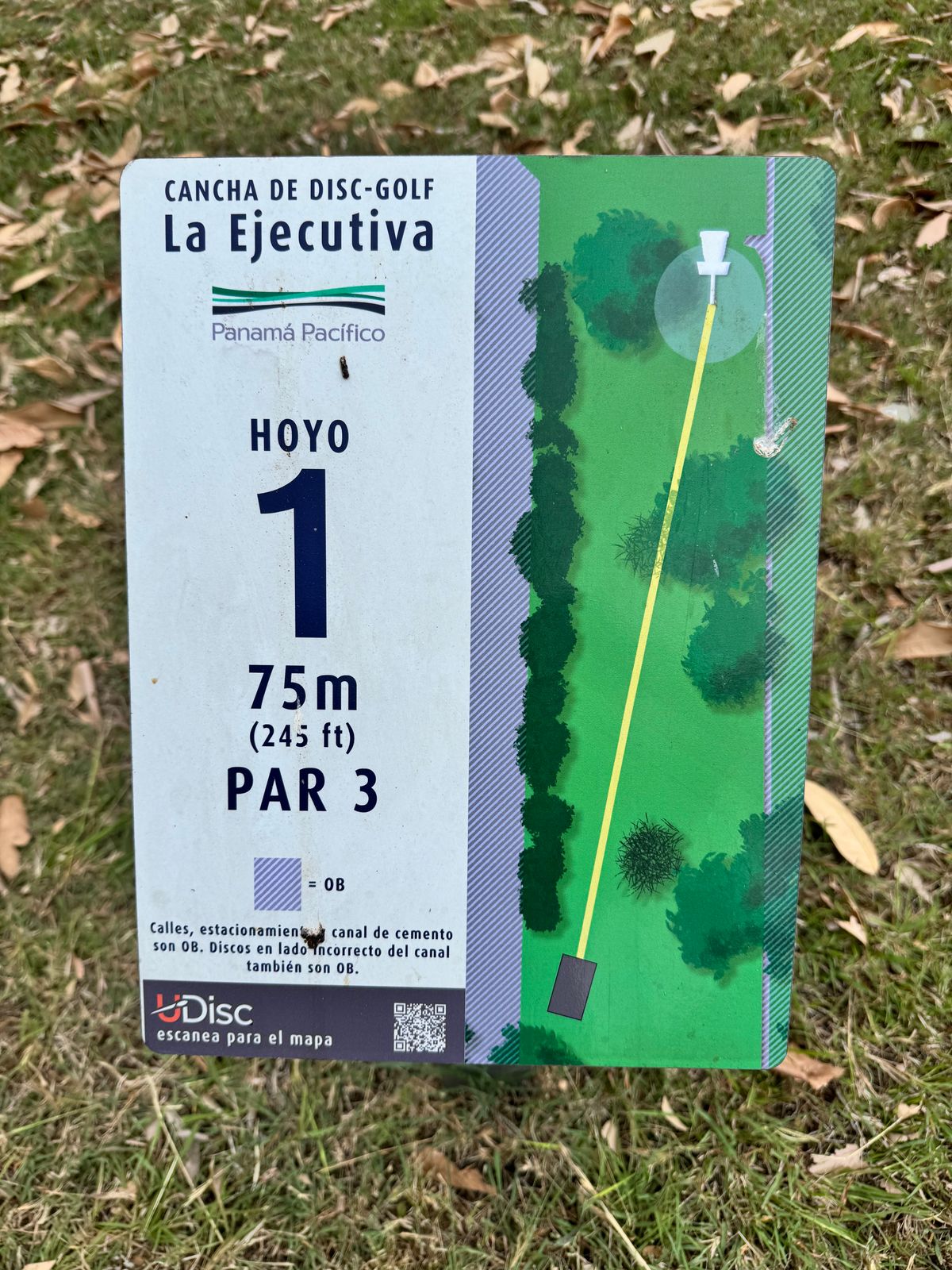 Hole 1 sign