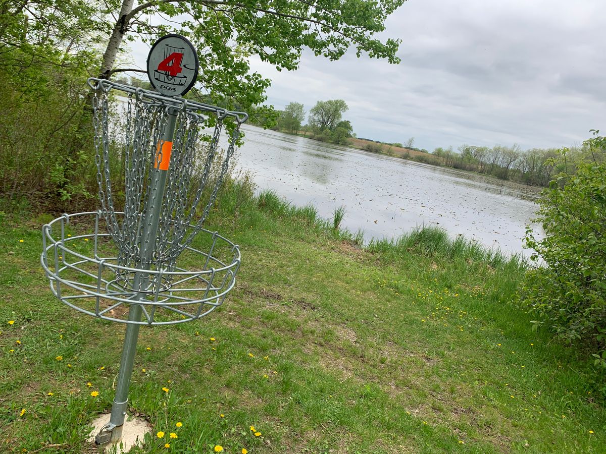 View of hole 4 basket.