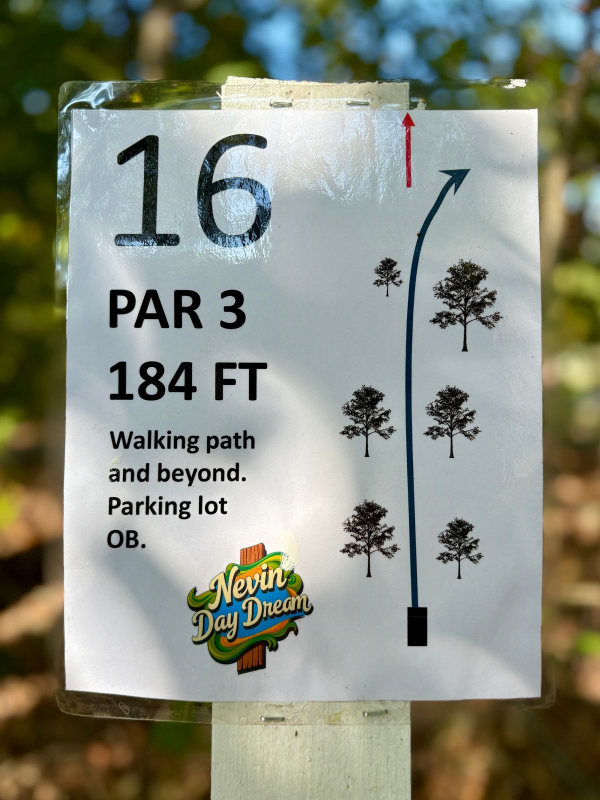 Hole 16 tee sign
