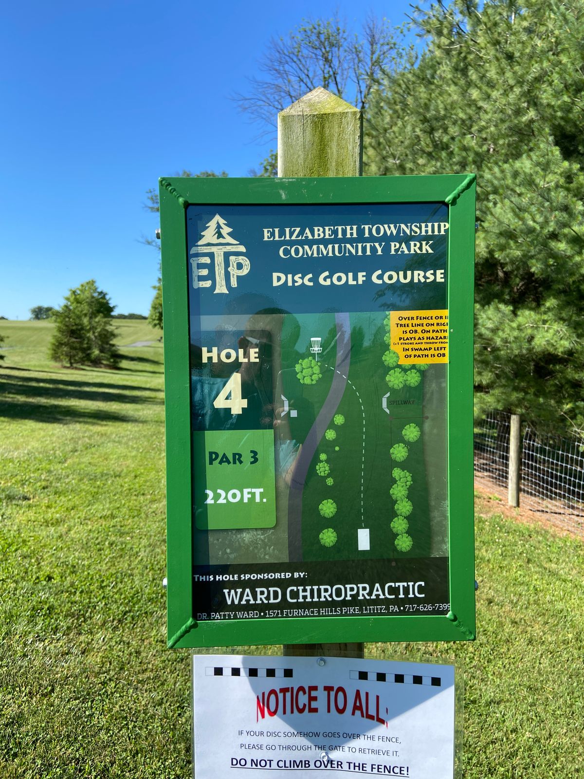 Hole 4 new layout, new tee sign