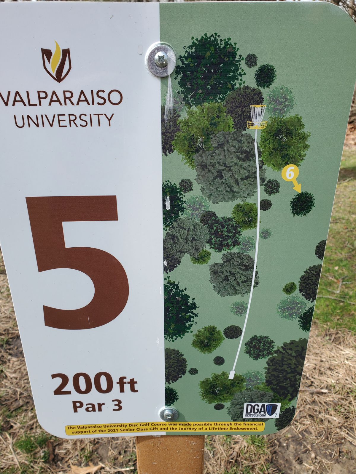 Hole 5 sign
