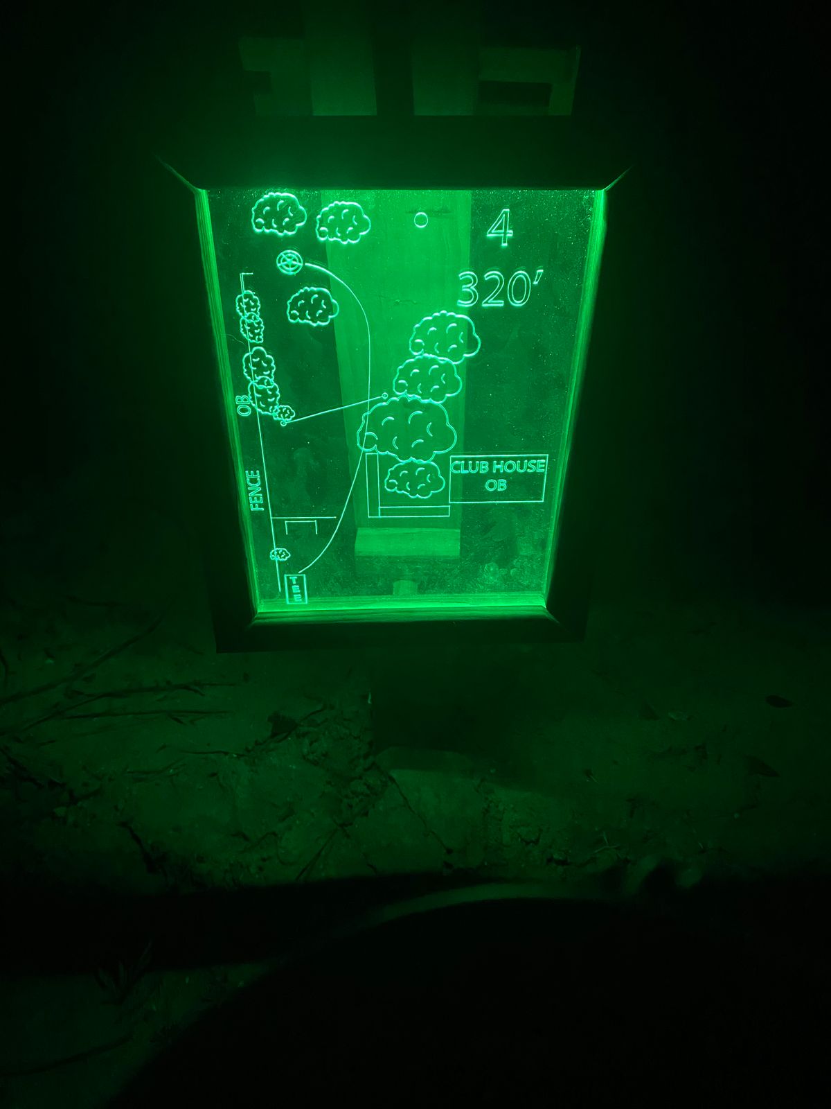 Light up tee sign hole 4