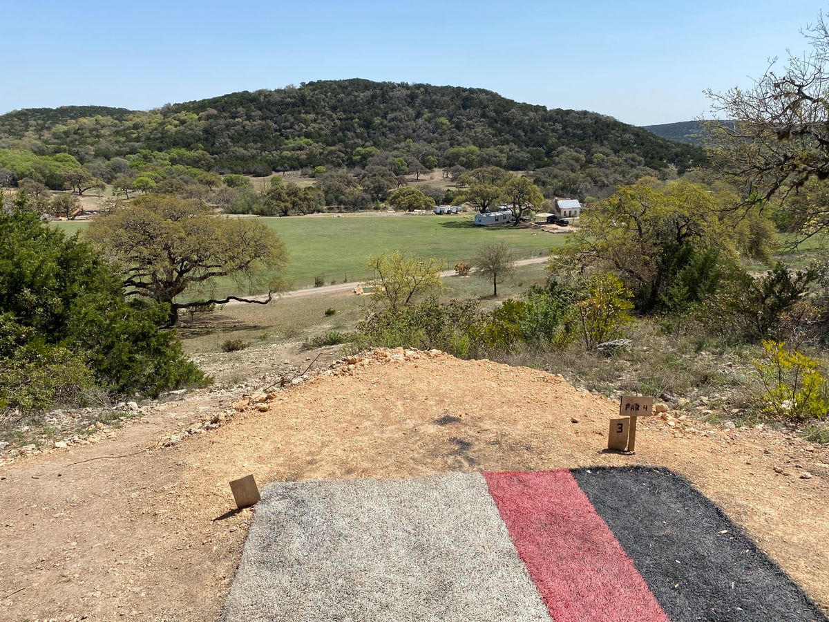 Hole 2 is a bomb to the creek. 900+’ of glory. There’s even a cool fence to climb with ladder.