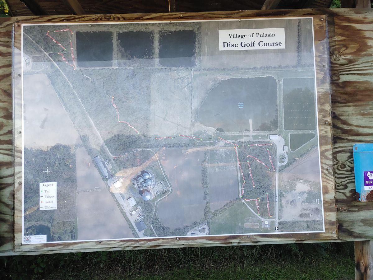 Course map. Dog bags on left of map.