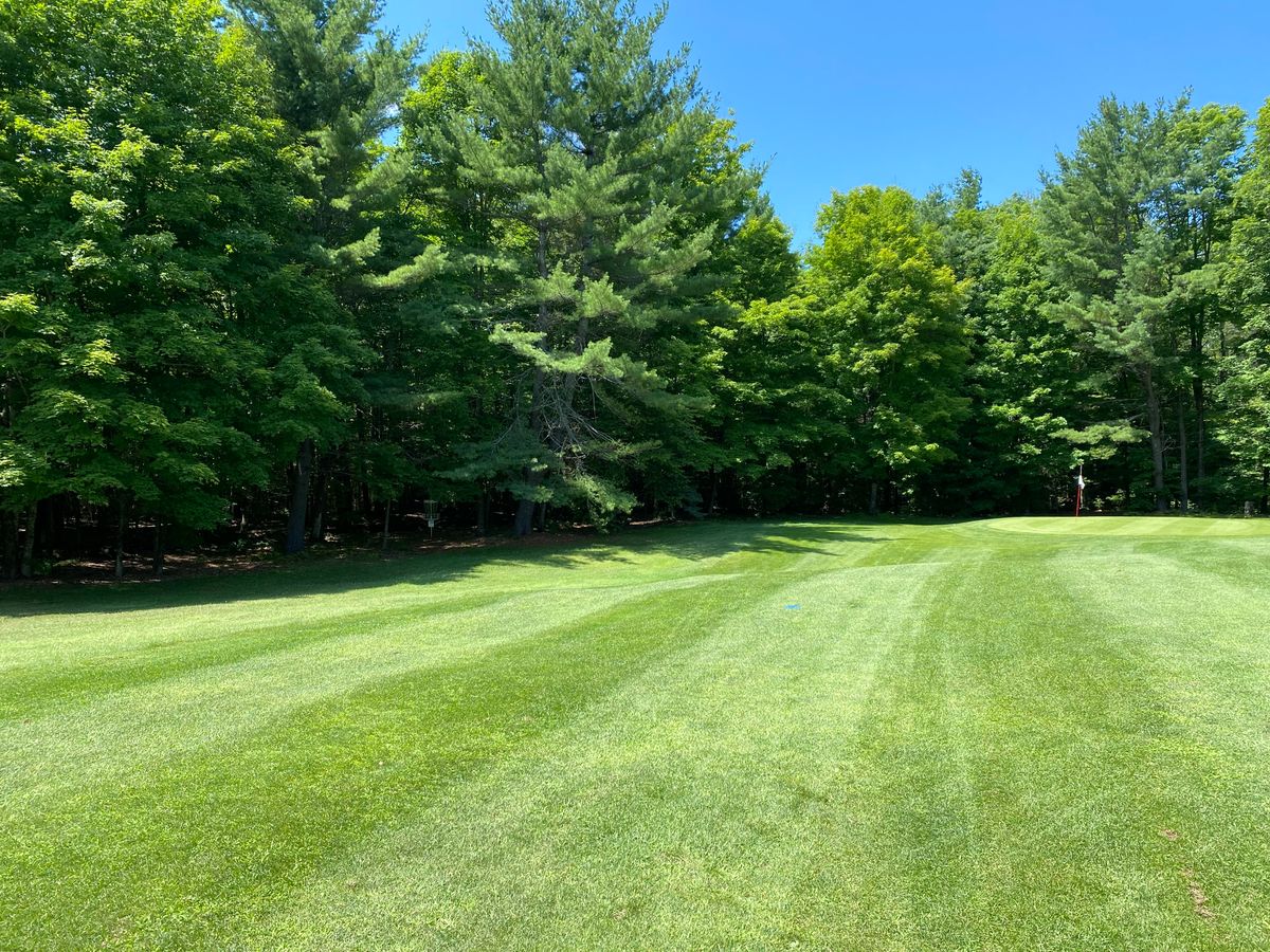 Basket to the left, hole to the right