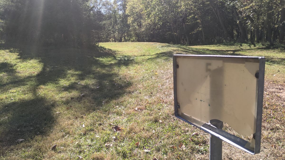 #5 Hole.  Basket around left about as far as you can see again.