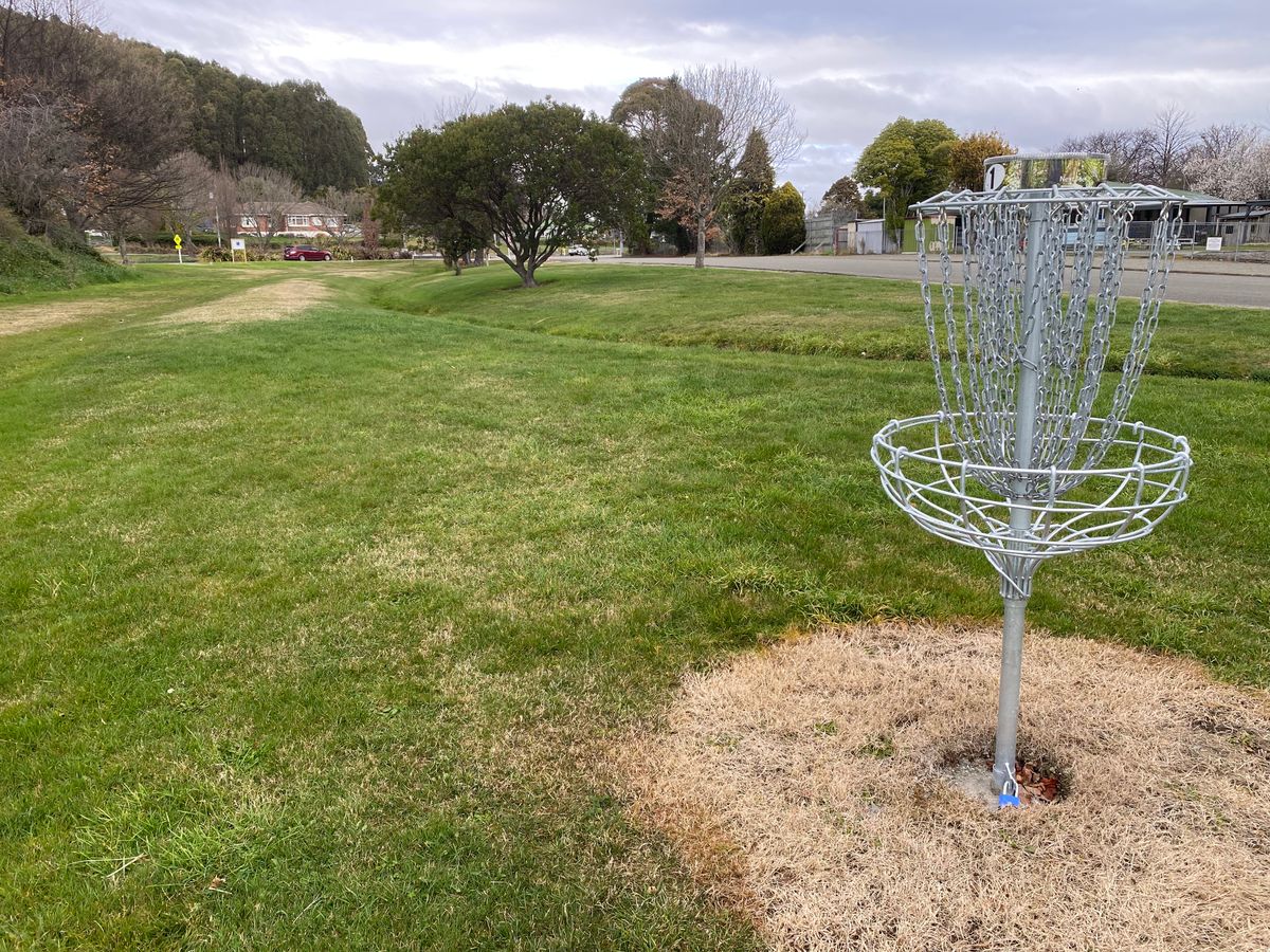 Basket 1 looking back up the fairway towards the tee pad.