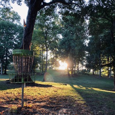 Sunset looking up fairway of hole 1.